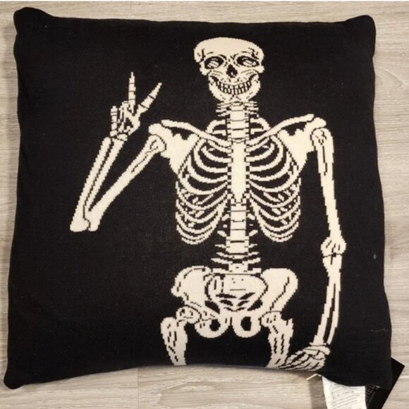 Rachel Zoe HALLOWEEN Skeleton Two Tone Pillow - Picture 1 of 2